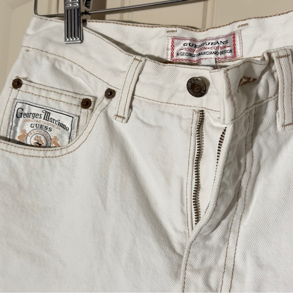 VINTAGE GUESS BY MARCIANO WHITE DENIM JEANS - Picture 5 of 7